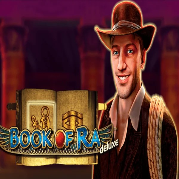 Official Slots logo: Book of Ra Deluxe by Novomatic at Realz Casino