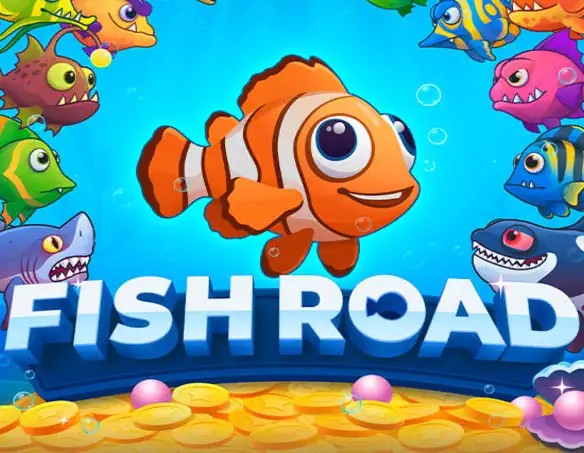 Fish Road slot visual from InOut available on realzcasinologin.com