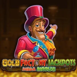 Gold Factory Jackpots Mega Moolah logo by Aurum Signature Studios Realz Casino