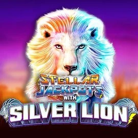 Stellar Jackpots with Silver Lion slot logo by Lightning Box Game at Realz Casino